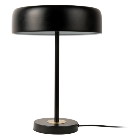 Čierna stolová lampa s kovovým tienidlom (výška 40 cm) Gold Disc – Leitmotiv