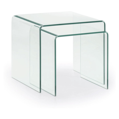 Sklenené konferenčné stolíky v súprave 3 ks 50x50 cm Burano – Kave Home