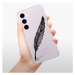 Odolné silikónové puzdro iSaprio - Writing By Feather - black - Samsung Galaxy S23 5G