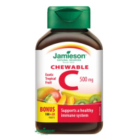 Jamieson Vitamín C 500 mg cmúľacie tablety s príchuťou tropického ovocia 120 tabliet