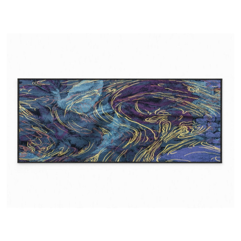 Tmavomodrý prateľný behúň 80x200 cm Swirls – Oyo Concept