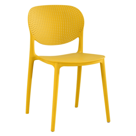 KONDELA Fedra New plastová jedálenská stolička žltá Tempo Kondela