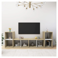 vidaXL TV skrinky 4 ks, biela+sonoma 72x35x36,5 cm, kompozitné drevo