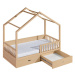 DL Detská drevená posteľ s úložným priestorom domček Wiktor 200x90 - borovica
