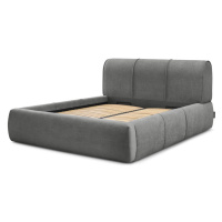 Sivá čalúnená dvojlôžková posteľ s úložným priestorom s roštom 180x200 cm Vernon – Bobochic Pari