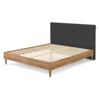 Tmavosivá/prírodná dvojlôžková posteľ s roštom 180x200 cm Noa – Bobochic Paris