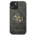 Guess PU 4G Metal Logo Zadný Kryt pre iPhone 15 Grey