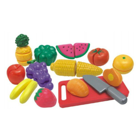 Ovoce a zelenina krájecí s náčiním plast 25ks v krabici 40x27x6cm Teddies