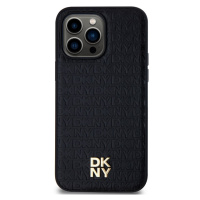 DKNY PU Leather Repeat Pattern Stack Logo Magsafe Apple iPhone 13 Pro DKHMP13LPSHRPSK Black