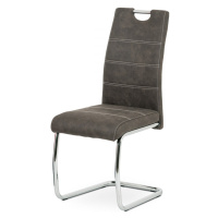 AUTRONIC HC-483 GREY3 Jedálenská stolička, antracitovo sivá látka COWBOY v dekore vintage kože, 