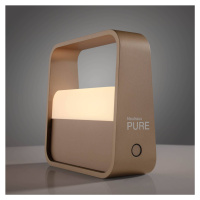 Dobíjacia stolová lampa PURE LED Pure Go, bronz, hliník