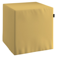 Dekoria Poťah na taburetku,kocka, matná žltá, 40 x 40 x 40 cm, Cotton Panama, 702-41