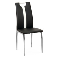 KONDELA Signa jedálenská stolička čierna / biela / chrómová