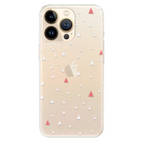 Odolné silikónové puzdro iSaprio - Abstract Triangles 02 - white - iPhone 13 Pro