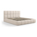 Svetlohnedá čalúnená dvojlôžková posteľ s úložným priestorom s roštom 200x200 cm Bellis – Micado