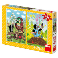 Dino Krtko na čistinke 2 x 48 Puzzle NOVÉ
