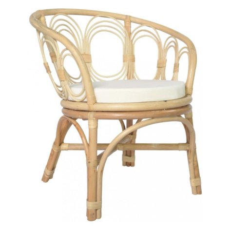 Jedálenská stolička prírodný ratan / plátno Dekorhome Prírodná,Jedálenská stolička prírodný rata vidaXL