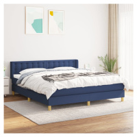 vidaXL Posteľný rám boxspring s matracom modrý 180x200 cm látka