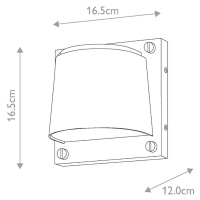 Vonkajšie nástenné svietidlo Scout, mosadz, IP44, 16,5 cm x 16,5 cm