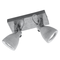 Sivé nástenné svietidlo na 2 žiarovky Trio Concrete, dĺžka 23 cm