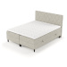 Sivobéžová boxspring posteľ s úložným priestorom 200x200 cm Gwen – Maison de Rêve