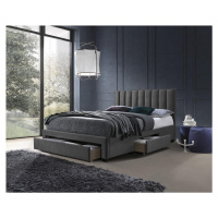 HALMAR Grace 160 čalúnená manželská posteľ s úložným priestorom sivá (Velvet)