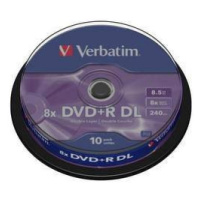 VERBATIM DVD+R(10-pack) Dvojvrstvové/8x/8.5 GB/vreteno