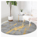 Žlto-sivý prateľný okrúhly koberec vhodný pre robotické vysávače ø 100 cm Comfort – Mila Home