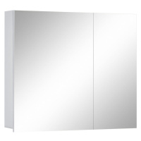 Biela nástenná kúpeľňová skrinka so zrkadlom Støraa Wisla, 80 x 70 cm