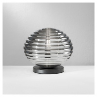 Stolová lampa Ripple, čierna/dymovo sivá, Ø 32 cm