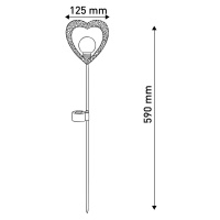 Lampa Srdce hrot do zeme LED teplá biela 2x