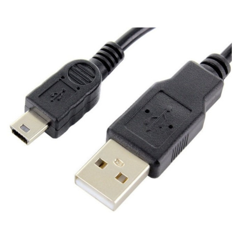 Dátový kábel, miniUSB, 1 m, čierny