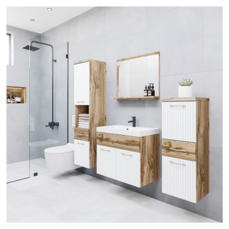 P & B Kúpeľňa 5-dielna, biela, dub wotan