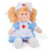 Bigjigs Toys Látková bábika zdravotná sestrička Nancy 28 cm