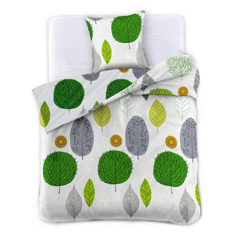 Zelené bavlnené obliečky na jednolôžko 140x200 cm Green Leaf – AmeliaHome