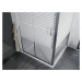 MEXEN/S - Apia sprchovací kút posuvný 90x90, sklo transparent / pruhy, chróm + vanička 840-090-0