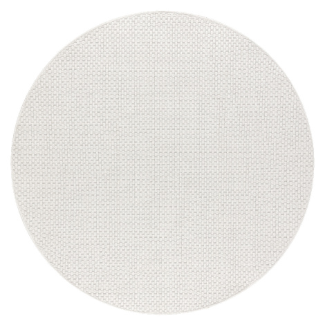 Kusový koberec Timo 6272 White kruh – na von aj na doma Rozmery kobercov: 120x120 (priemer) kruh