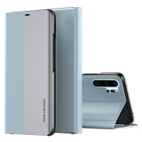 Huawei P30, bočné otváracie puzdro, stojan, Wooze Silver Line, svetlo modrá