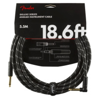 Fender Deluxe Series 18.6' Instrument Cable Black Tweed Angled