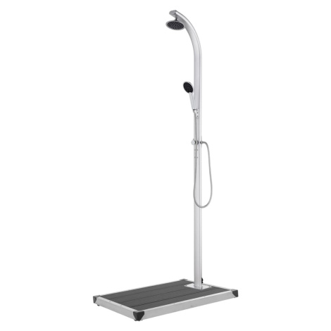 vidaXL Záhradná sprcha so sivým podstavcom 220 cm hliník