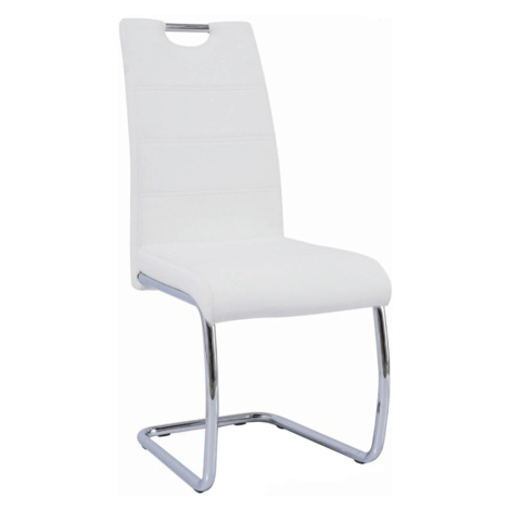 Jedálenská stolička, biela/svetlé šitie, ABIRA NEW Tempo Kondela