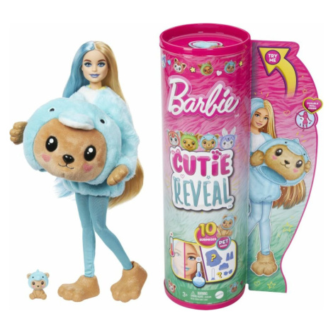 Barbie Cutie reveal v kostýme -  macko v modrom kostýme delfína Mattel