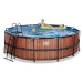 Bazén s filtráciou Wood pool Exit Toys kruhový oceľová konštrukcia 450*122 cm hnedý od 6 rokov