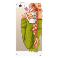 Odolné silikónové puzdro iSaprio - My Coffe and Redhead Girl - iPhone 5/5S/SE
