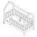Detská posteľ 90x190 v tvare domčeka so zásuvkou boom - dub colorado