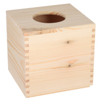 Drevená krabička na vreckovky štvorcová
