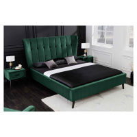 LuxD Dizajnová posteľ Violetta 160 x 200 cm tmavozelený zamat
