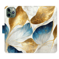 Flipové puzdro iSaprio - GoldBlue Leaves - iPhone 11 Pro