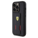 Ferrari Carbon Grip Stand Kryt pre iPhone 15 Pro, Čierny