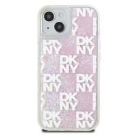 DKNY Liquid Glitter Checkered Pattern Apple iPhone 15 DKHCP15SLCPEPP Pink